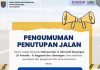 Proyek Pembangunan Jalan Enggram Dimulai Rabu Esok, Akses Ditutup Sampai Akhir Tahun