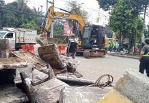 Jalan Sawangan Permai Mulai Dibeton, Satu Jalur Ditutup