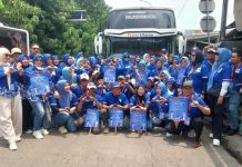 HUT ke-25, Ribuan Kader Partai Demokrat Depok Birukan Jakarta